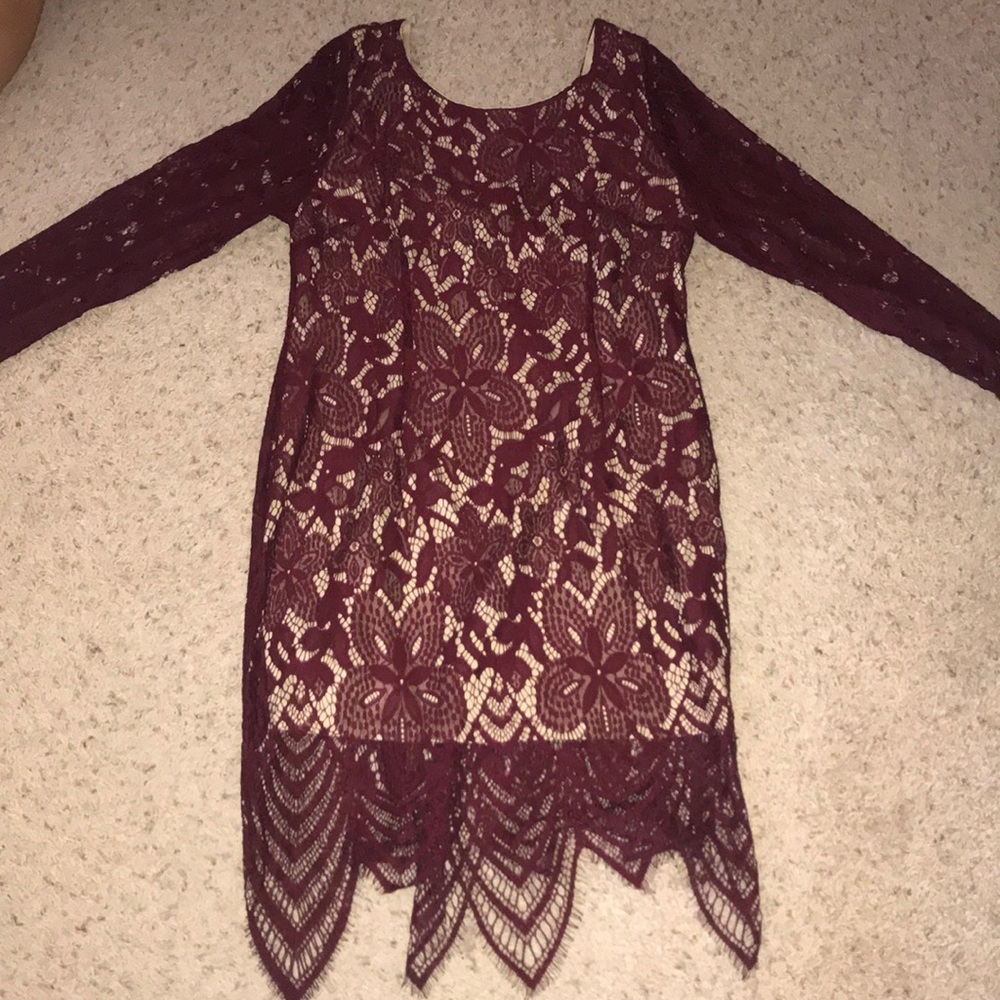 Maroon Lace Dress NWOT